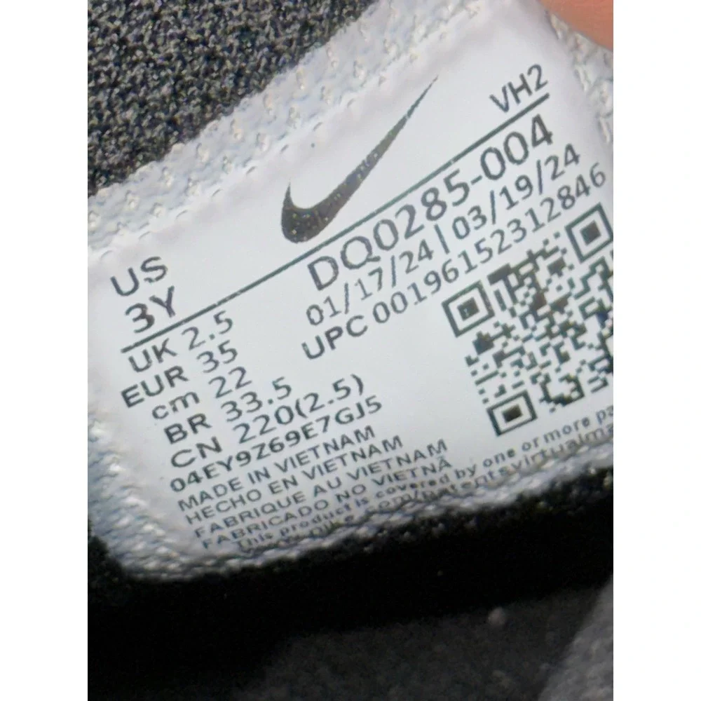 Nike Air Max‎ System Kids Size 3Y Black Walking Shoes Comfort Running Sneakers